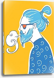 Постер Хипстер и облако с электронной сигареты