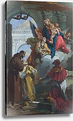 Постер Тиеполо Батиста Дева Мария с младенцем, появляющиеся перед группой Святых