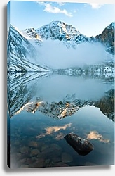 Постер Россия, Кавказ. Туман над горным озером