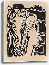 Постер Кирхнер Людвиг Эрнст Female Nude Before a Cabinet