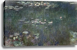 Постер Моне Клод (Claude Monet) Waterlilies: Green Reflections, 1914-18 2