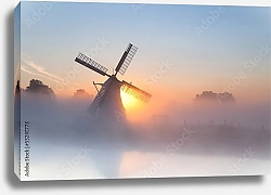 Постер Голландия. Мельница в тумане 2