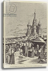 Постер Школа: Французская La fete des Rameaux sur la place Rouge, a Moscou; au fond, la cathedrale Saint-Vassili