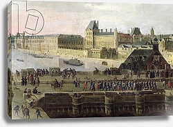 Постер Школа: Фламандская 17 в. View of the Pont-Neuf and the River Seine looking downstream, detail, c.1633