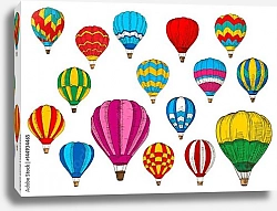 Постер Эскиз разноцветных воздушных шаров