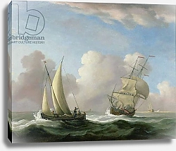 Постер Монами Питер A Man-o'-War in a Swell and a Sailing Boat