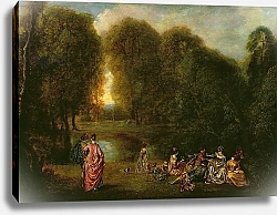 Постер Ватто Антуан (Antoine Watteau) A Meeting in a Park