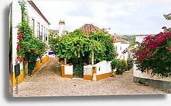 Постер Португалия, Обидуш. Улицы старого города с цветами