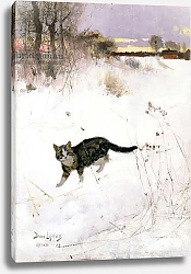 Постер Лильефорс Бруно Cat Stalking over Snow, 1884