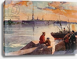 Постер Хаенен Фредерик де The Palace Quay of the Neva