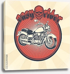 Постер Знак с хромированным мотоциклом