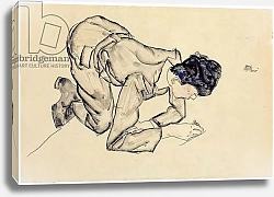 Постер Шиле Эгон (Egon Schiele) Erich Lederer drawing on the floor, 1912