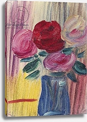 Постер Явленский Алексей Flowers in Blue Vase; Blumen in Blauer Vase, 1936