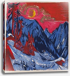 Постер Кирхнер Людвиг Эрнст Зимняя лунная ночь