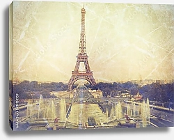 Постер Франция, Париж. Эйфелева башня в стиле винтаж