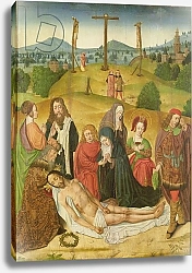 Постер Школа: Французская The Deposition, centre panel of triptych, late 15th-early 16th century