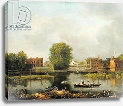 Постер Ричардс Джон A River Landscape, possibly a View from the West End of Rochester Bridge, 1800-10