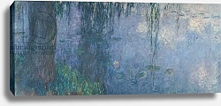 Постер Моне Клод (Claude Monet) Waterlilies: Morning with Weeping Willows, detail of the left section, 1914-18