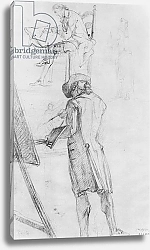 Постер Сан-Обин Габриэль Artist at his Easel and the Artist Drawing