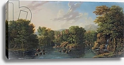 Постер Баррет Джордж Wooded river landscape