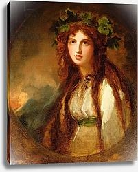 Постер Ромни Джордж Portrait of Emma, Lady Hamilton, as a Bacchante