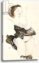 Постер Шиле Эгон (Egon Schiele) Lying Young Girl, Half Nude, 1912