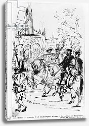 Постер Грос Барон Francis I and Charles V arriving at the Abbey Church of Saint-Denis, c.1811