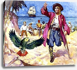 Постер МакКоннел Джеймс Long John Silver and his Parrot 2