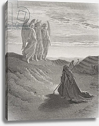 Постер Доре Гюстав Abraham and the Three Angels, illustration from Dore's 'The Holy Bible', engraved by Ligny, 1866