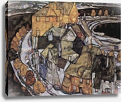 Постер Шиле Эгон (Egon Schiele) Дома, стоящие дугой, или Город-на-острове