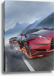 Постер Красный гоночный автомобиль