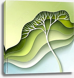 Постер 3D дерево