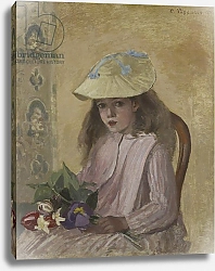 Постер Писсарро Камиль (Camille Pissarro) Portrait of the Artist’s Daughter, 1872