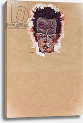 Постер Шиле Эгон (Egon Schiele) Self Portrait, Head; Selbstbildnis, Kopf, 1910