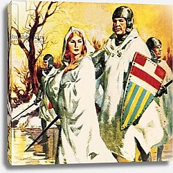 Постер МакКоннел Джеймс Matilda escaping in the snow dressed in white