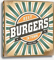 Постер Бургеры, ретро плакат