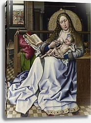 Постер Неизвестен Дева Мария и младенец перед камином