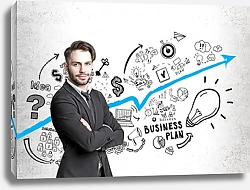 Постер Бизнесмен и бизнес-план