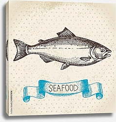 Постер Иллюстрация с рыбой