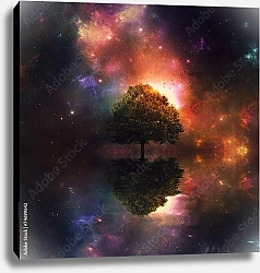 Постер Ночное небо и дерево