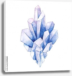 Постер Акварельный голубой кристалл