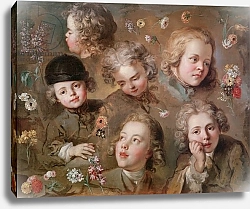 Постер Лепис Николя Children's heads and flowers