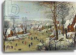 Постер Брейгель Питер Старший Winter Landscape with Skaters and a Bird Trap