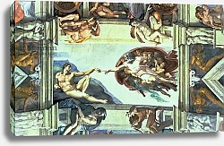 Постер Микеланджело (Michelangelo Buonarroti) Sistine Chapel Ceiling: Creation of Adam, 1510 4