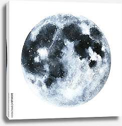 Постер Акварельный диск луны