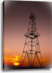 Постер Нефтяная вышка на закате