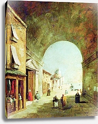 Постер Гварди Франческо (Francesco Guardi) View of a Venetian street