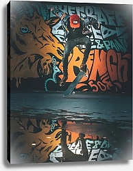 Постер Скейтбордист на фоне граффити