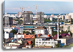 Постер Панорама Москвы со строящимися зданиями