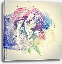Постер Акварельный лев